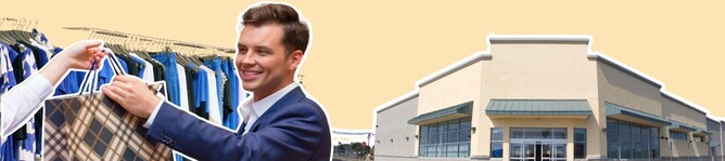 Smiling retail customer receiving a shopping bag, symbolizing real-world applications of retail insights that drive sales results and business growth.